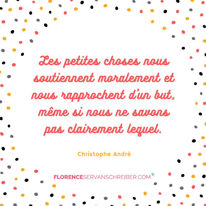 « Les petites choses nous soutiennent moralement et nous rapprochent d’un but, même si nous ne savons pas clairement lequel. » Christophe André